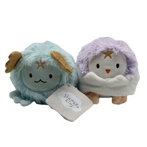 Two Slumberkins Limited Edition Toys Powder & Dragon Egg Mini 4” Plush Floof Toy
